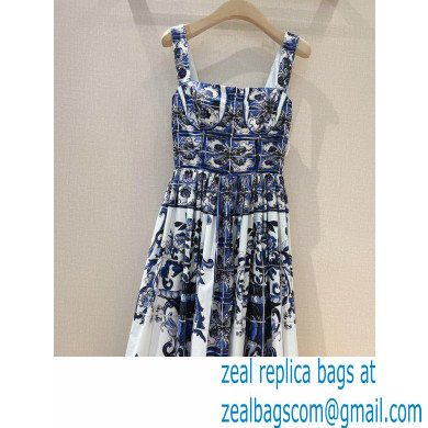 Dolce & Gabbana BLUE FLOWER PRINTED DRESS 2022 - Click Image to Close